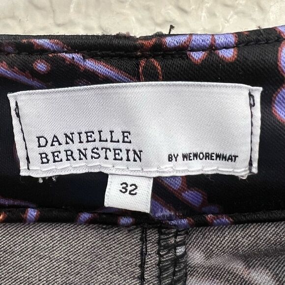 Danielle Bernstein x We Wore What Flare Satin Paisley Pants High Rise Size 32 - Picture 4 of 15
